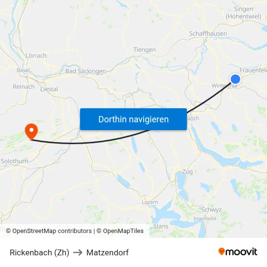 Rickenbach (Zh) to Matzendorf map