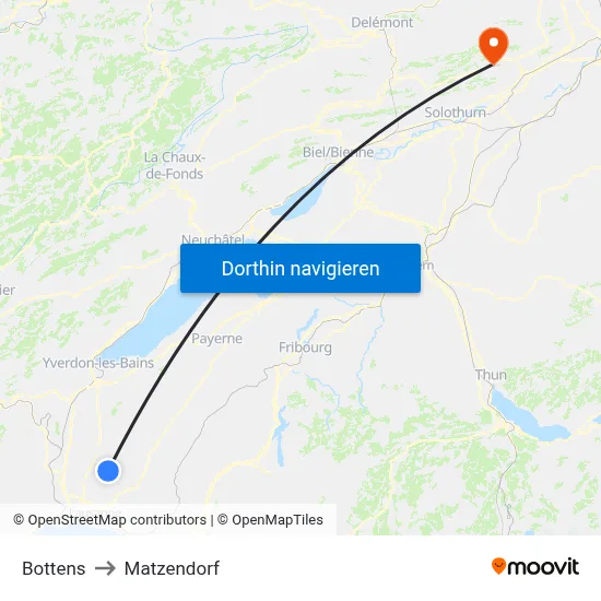 Bottens to Matzendorf map