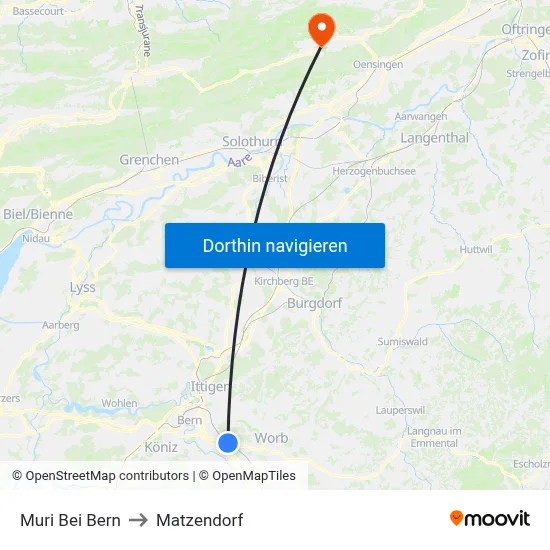 Muri Bei Bern to Matzendorf map