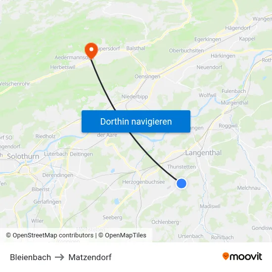 Bleienbach to Matzendorf map
