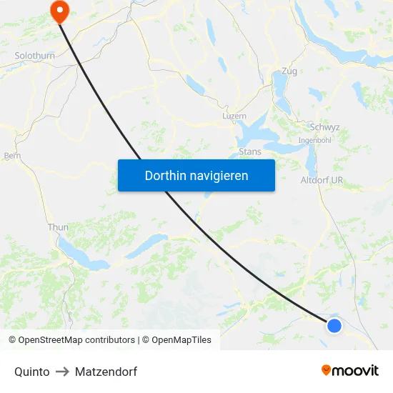 Quinto to Matzendorf map