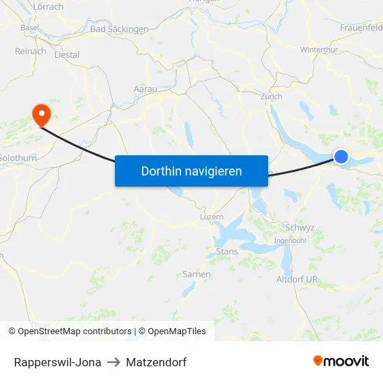 Rapperswil-Jona to Matzendorf map