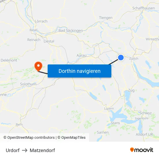 Urdorf to Matzendorf map
