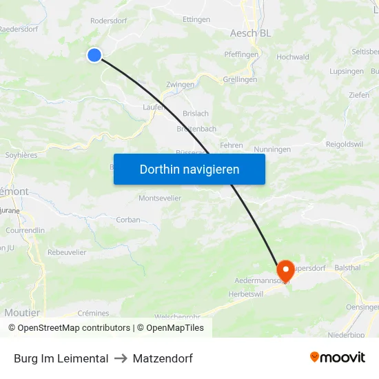 Burg Im Leimental to Matzendorf map
