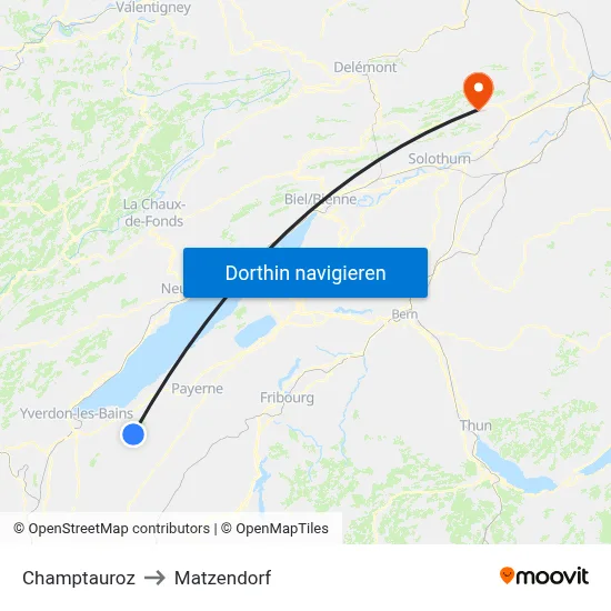 Champtauroz to Matzendorf map