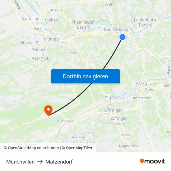 Münchwilen to Matzendorf map