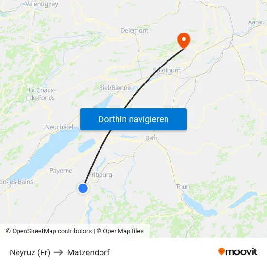 Neyruz (Fr) to Matzendorf map