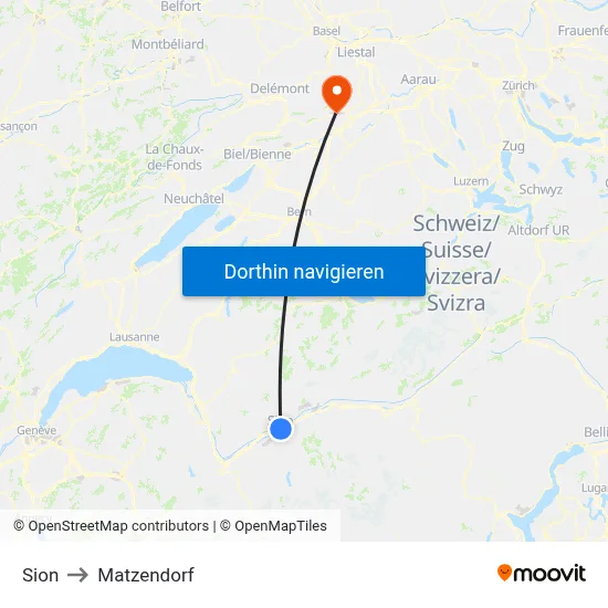Sion to Matzendorf map