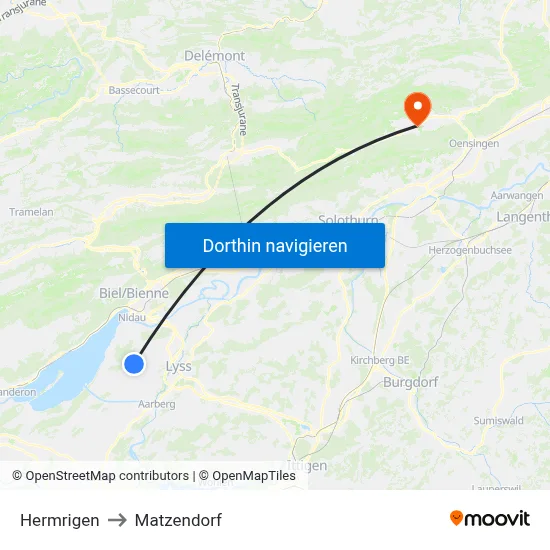 Hermrigen to Matzendorf map