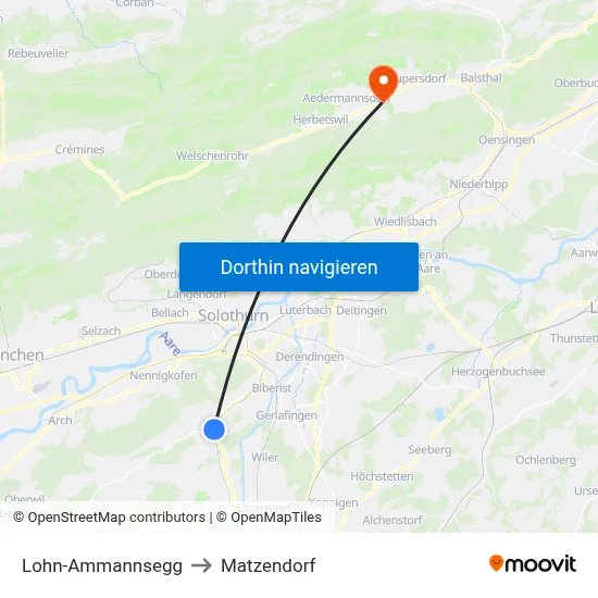 Lohn-Ammannsegg to Matzendorf map