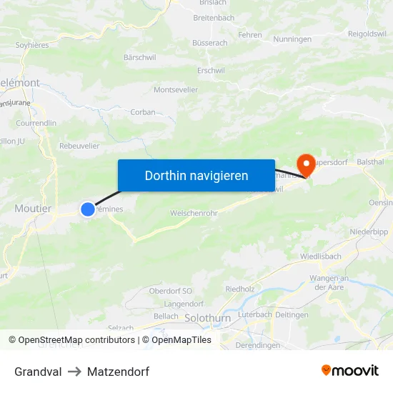 Grandval to Matzendorf map