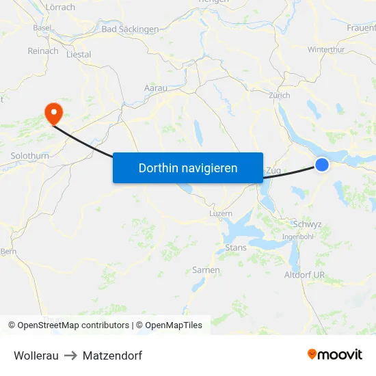 Wollerau to Matzendorf map