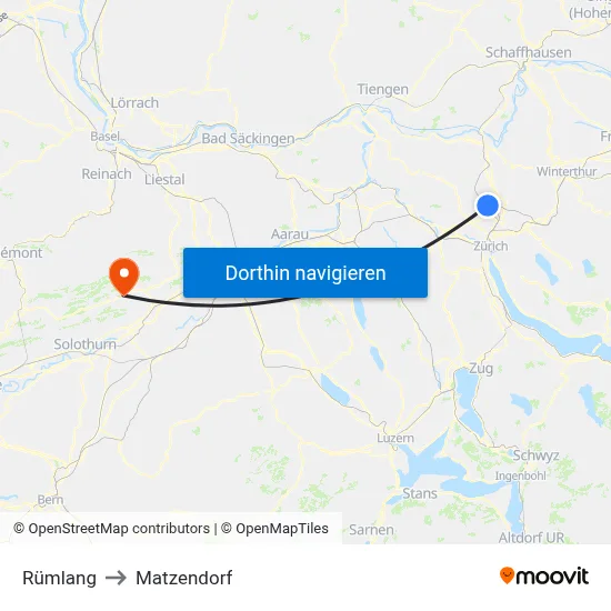 Rümlang to Matzendorf map