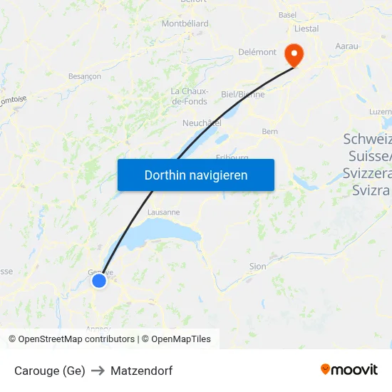 Carouge (Ge) to Matzendorf map