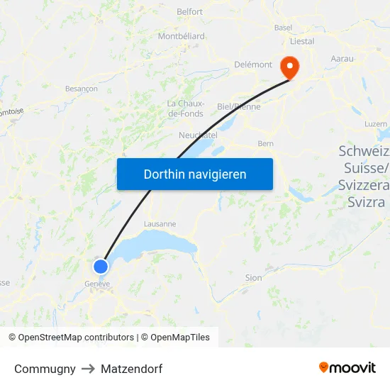 Commugny to Matzendorf map