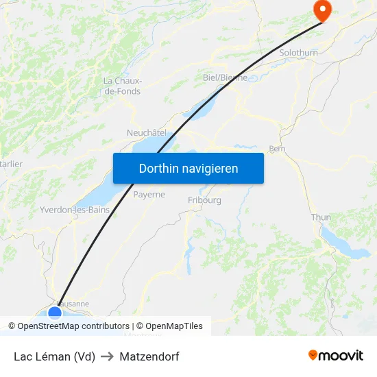 Lac Léman (Vd) to Matzendorf map