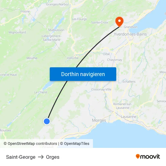 Saint-George to Orges map