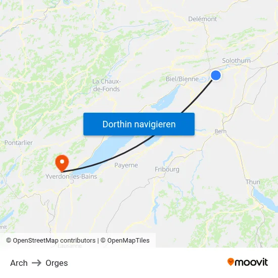 Arch to Orges map