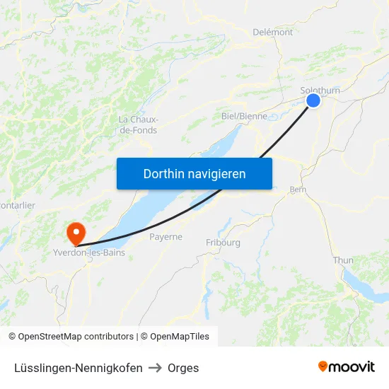 Lüsslingen-Nennigkofen to Orges map