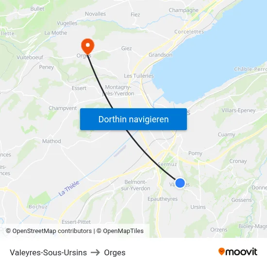 Valeyres-Sous-Ursins to Orges map