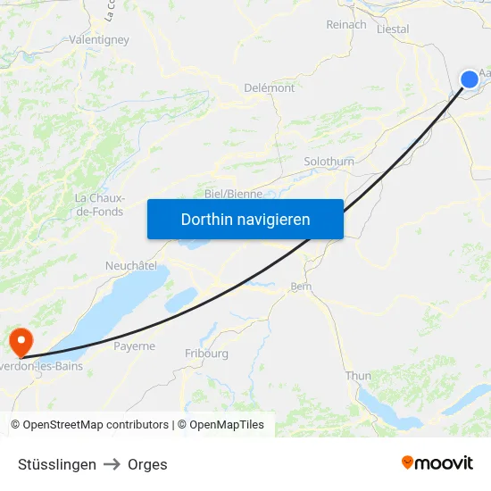 Stüsslingen to Orges map
