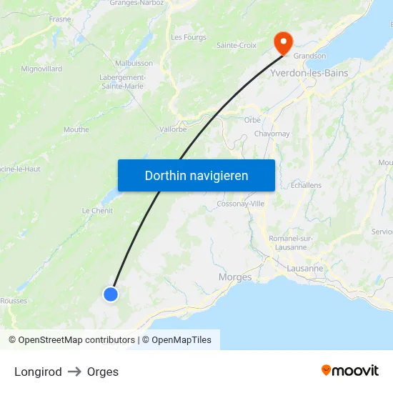 Longirod to Orges map