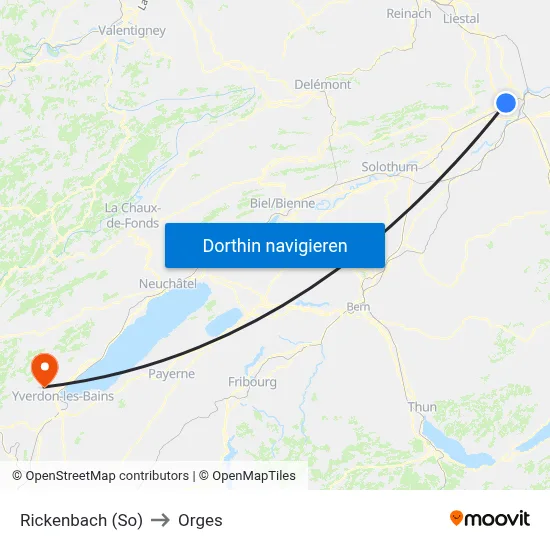 Rickenbach (So) to Orges map