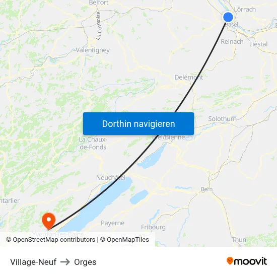 Village-Neuf to Orges map