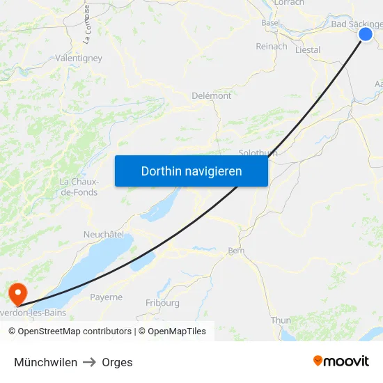 Münchwilen to Orges map