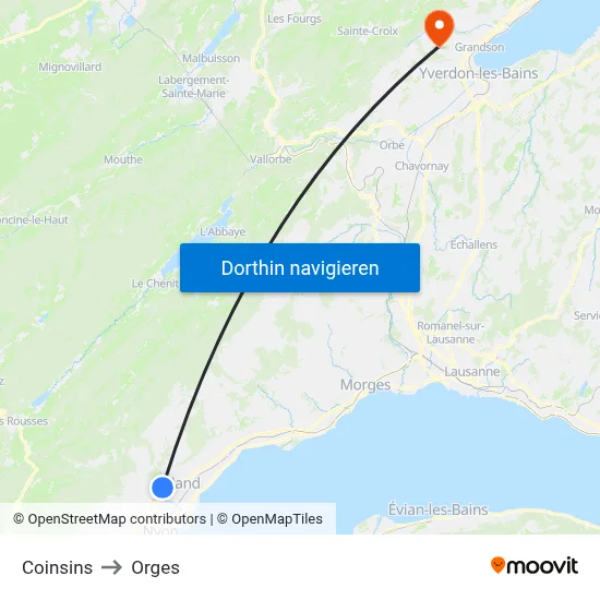 Coinsins to Orges map