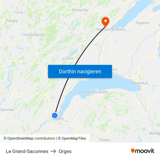 Le Grand-Saconnex to Orges map
