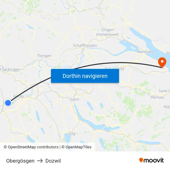 Obergösgen to Dozwil map