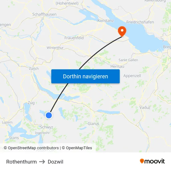 Rothenthurm to Dozwil map