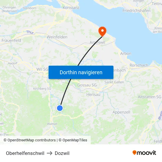 Oberhelfenschwil to Dozwil map