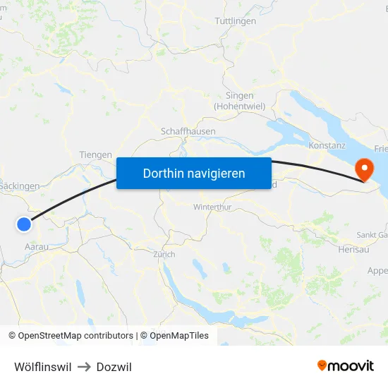 Wölflinswil to Dozwil map