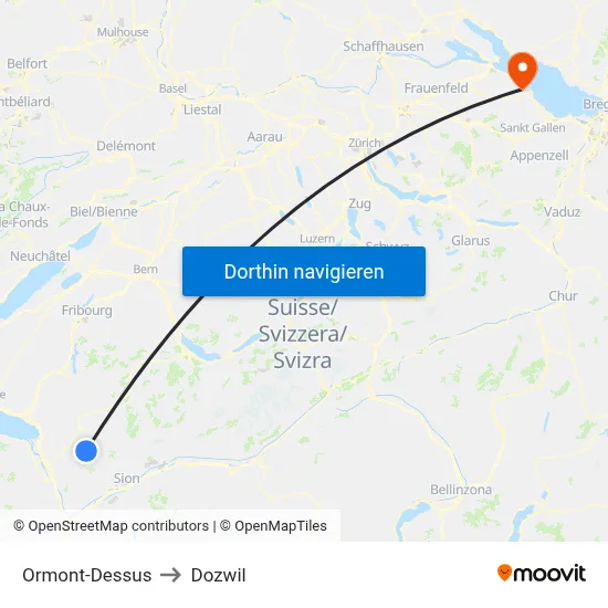 Ormont-Dessus to Dozwil map