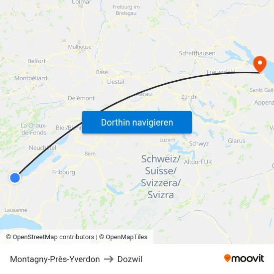 Montagny-Près-Yverdon to Dozwil map