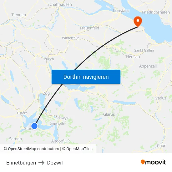 Ennetbürgen to Dozwil map