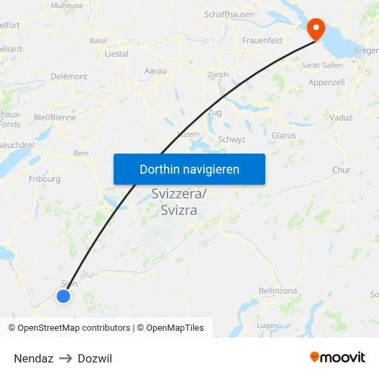 Nendaz to Dozwil map