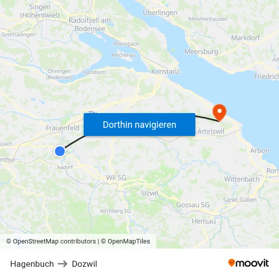 Hagenbuch to Dozwil map