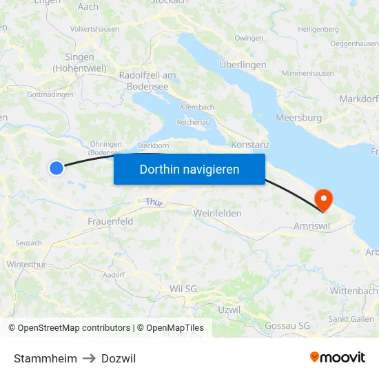 Stammheim to Dozwil map