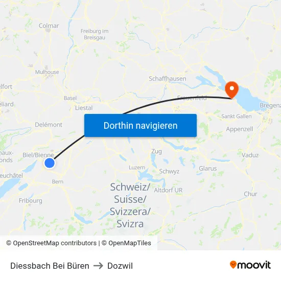 Diessbach Bei Büren to Dozwil map