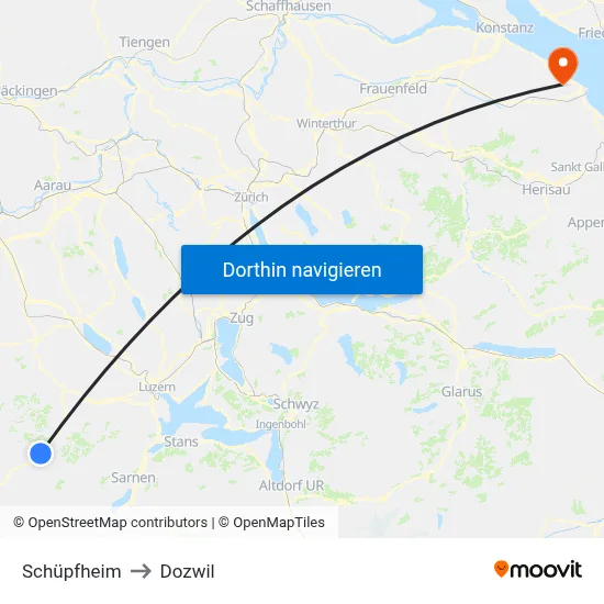 Schüpfheim to Dozwil map