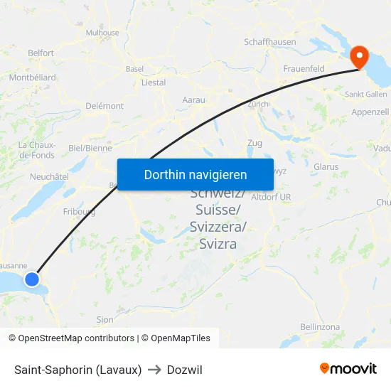 Saint-Saphorin (Lavaux) to Dozwil map