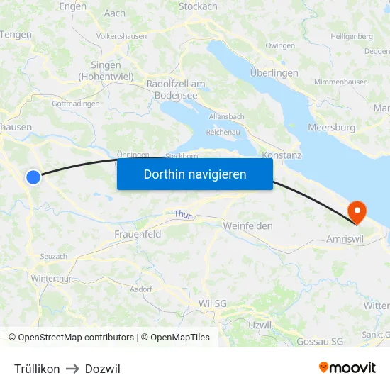 Trüllikon to Dozwil map