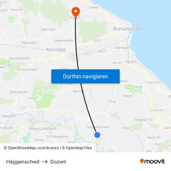 Häggenschwil to Dozwil map