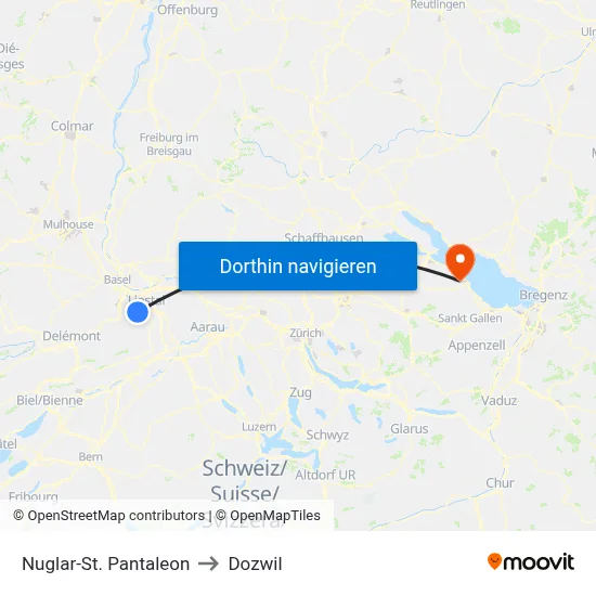 Nuglar-St. Pantaleon to Dozwil map