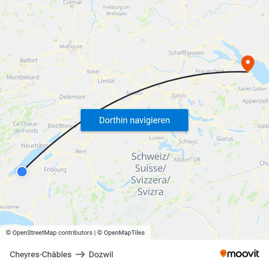 Cheyres-Châbles to Dozwil map