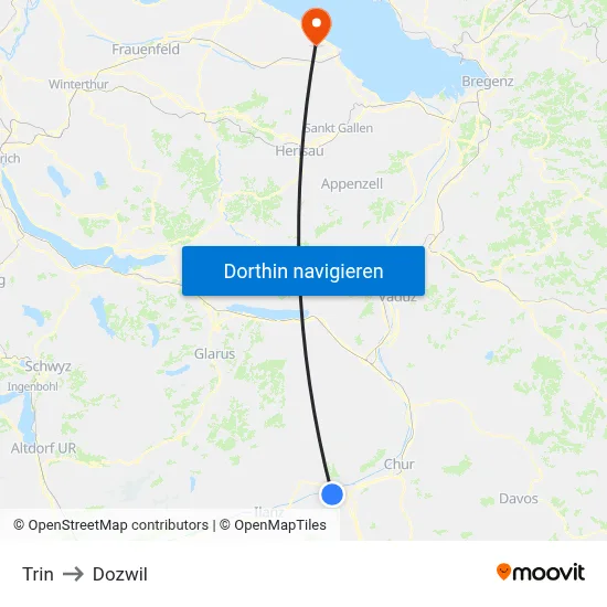 Trin to Dozwil map