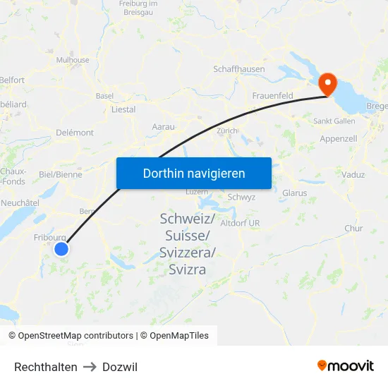 Rechthalten to Dozwil map